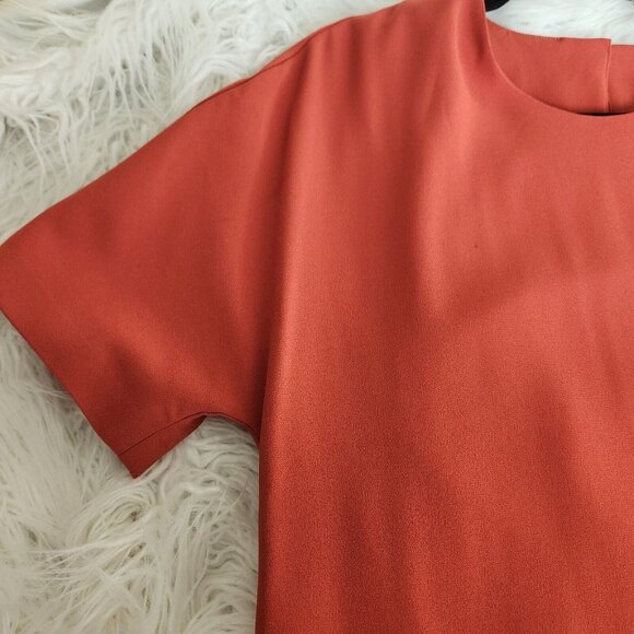 MM LaFleur Sheath Silvia Dress Women size M Orange brown brick Pockets - Picture 9 of 16